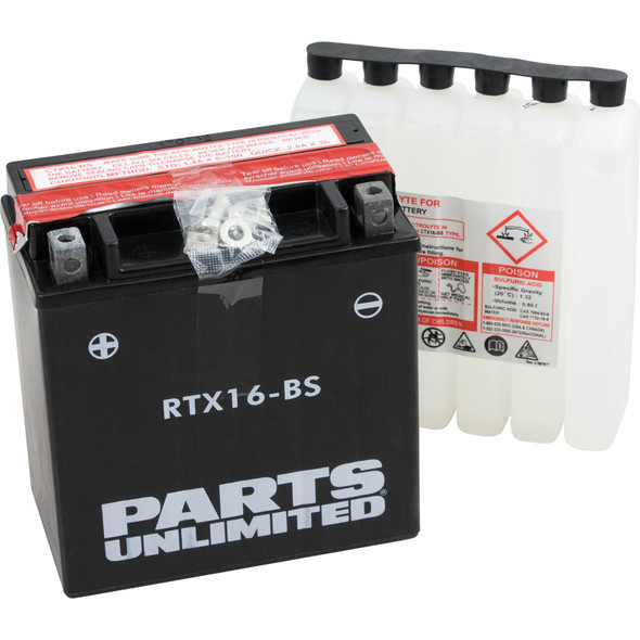 Parts Unlimited - RTX16BS - AGM Battery - YTX16-BS .8 L