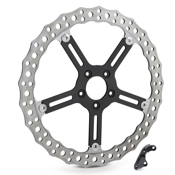  Arlen Ness - Harley M8 Softail 15" Center Hub Mount Big Brake Jagged Floating Rotor Kit (Left Side) 