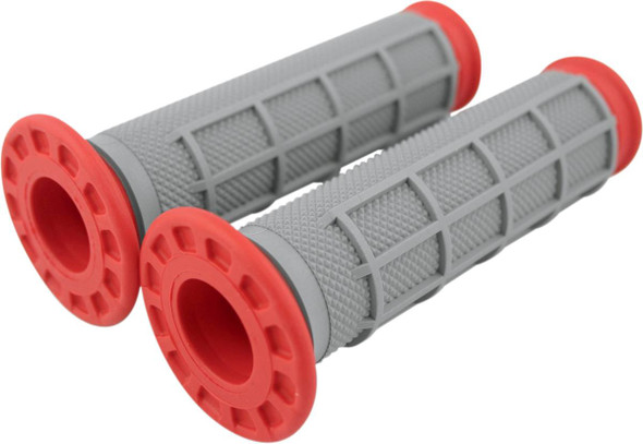 Renthal - 06300456 - Dual-Compound ATV Grips - Half Waffle - Red