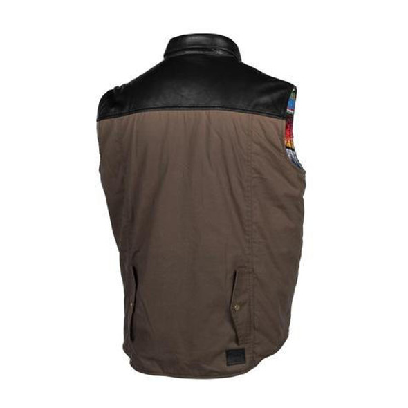  Cortech The Bandito Wet Waxed Cotton and Leather Vest - Brown 