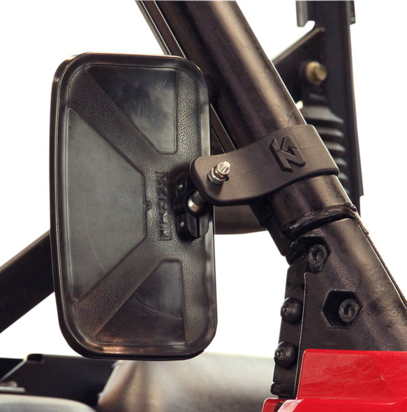 Seizmik - 06401101 - Mirror - Basic - Side View - Rectangle - Black - Polaris Pro Fit/Can Am Profiled ROPS