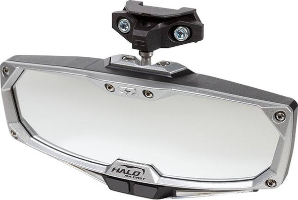 Seizmik - 06401454 - Mirror - Halo R - Rear View w/LED Cabin Light - Rectangle - Black w/Silver Bezel
