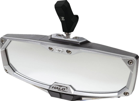 Seizmik - 06401727 - Mirror - Halo R - Rear View w/LED Cabin Light - Rectangle - Black w/Silver Bezel - Each - CF Moto