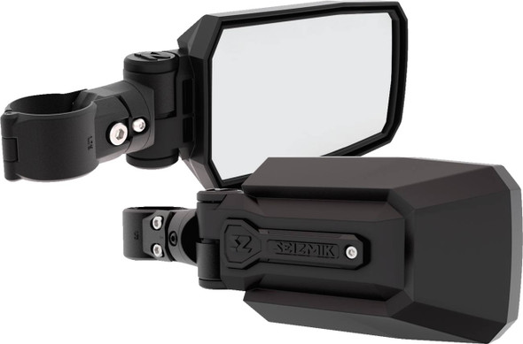 Seizmik - 06401730 - Mirrors - Trailrider - Side View - Rectangle - Black - 1.875"/2" ROPS - Pair
