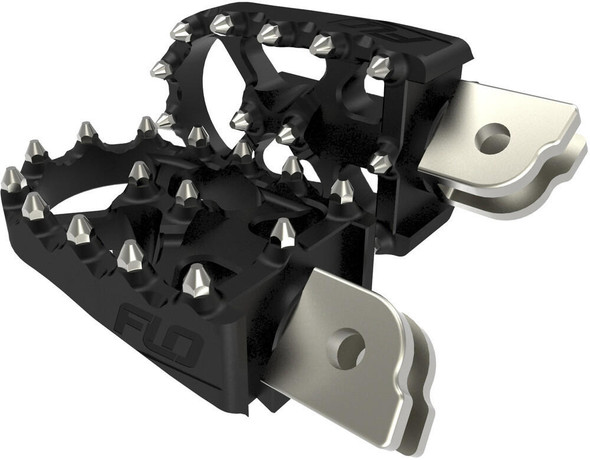  Flo Motorsports - Black Moto Style Rider Footpegs fits M8 Softail & Pan America Models 