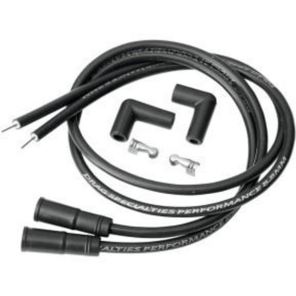  Drag Specialties - 8.8MM Black Spark Plug Wire Set Universal fit for Twin Cam W/ 180° and 90° Boots 