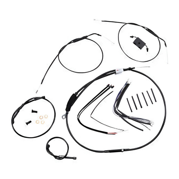 Burly Brand - 12" Black Handlebar Cable/Brake Line Install Kit fits Single Disc '14-'22 Sportster Models (w/ ABS)