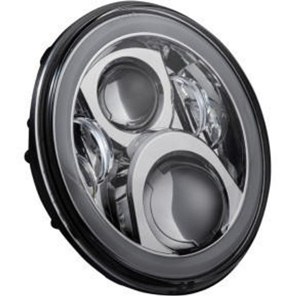  Custom Dynamics - 7" LED Headlamp with Halo (Choose Black or Chrome) 