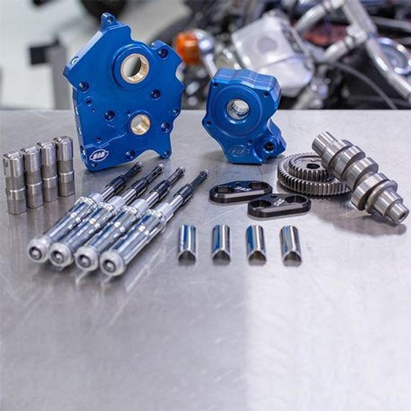 S&S Cycle - 475 Cam Gear Drive Camchest Kit W/ Chrome Pushrod Tubes fits '17-'21 Twin-Cooled M8 Models