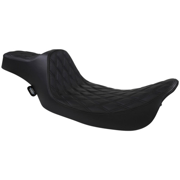 Drag Specialties - Extended Reach Predator III 2-Up Seats fits '99-'07 Touring Models - Black Diamond Stitch/ Black Thread (Open Box)