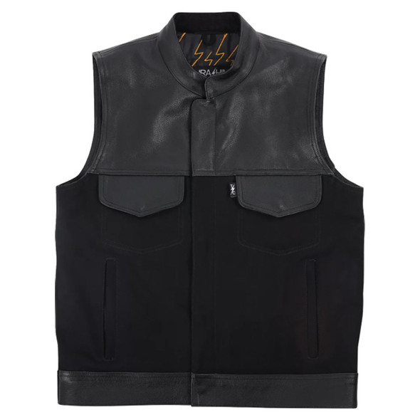 Thrashin Supply Co. - Black Kanan Leather/Denim Riding Vest Thrashin Supply Co. - Black Kanan Leather/Denim Riding Vest