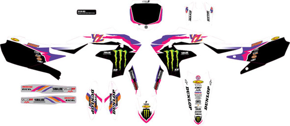 D'Cor Visuals - 20-50-405 - Graphic Kit - '93 Monster Energy YZ Retro Star - YZ 250 F