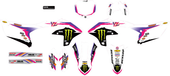 D'Cor Visuals - 20-50-705 - Graphic Kit - '93 Monster Energy YZ Retro Star - YZ 450 F '23-'24