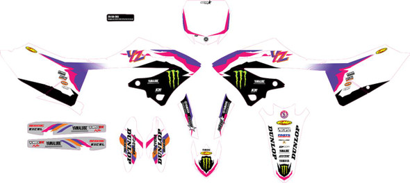D'Cor Visuals - 20-50-265 - Graphic Kit - '93 Monster Energy Retro - YZ 125/250