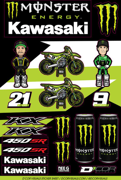 D'Cor Visuals - 40-20-118 - Decal Sheet - Monster Energy BEE G