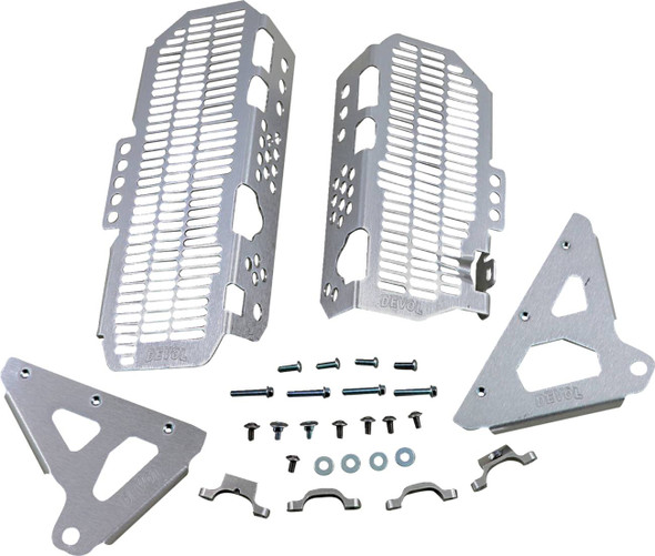 Devol - 0101-2512 - Radiator Guards - Brushed Aluminum - Kawasaki