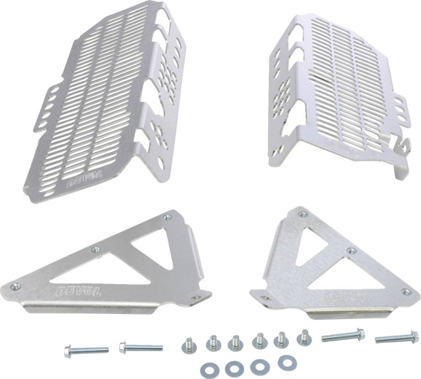 Devol - 0101-2511 - Radiator Guards - Brushed Aluminum - Kawasaki