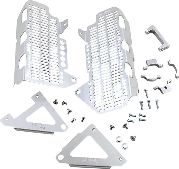 Devol - 0101-1212 - Radiator Guards - Brushed Aluminum - Honda