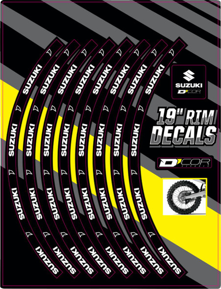 D'Cor Visuals - 40-80-205 - Rim Decal - Suzuki Logo - 19" Rear
