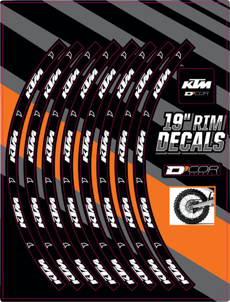 D'Cor Visuals - 40-80-203 - Rim Decal - KTM Logo - 19" Rear