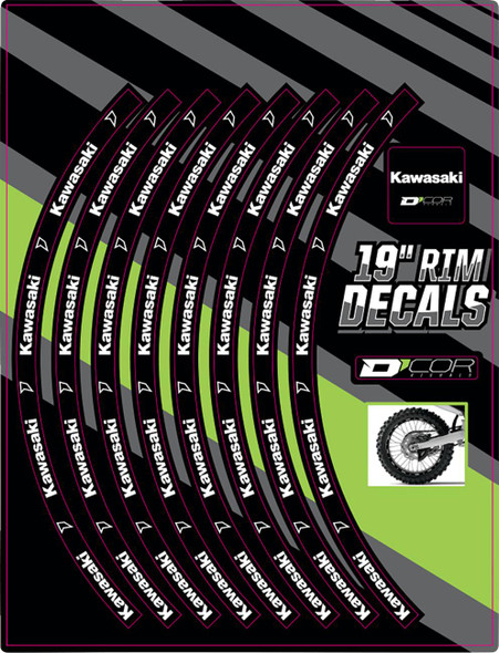 D'Cor Visuals - 40-80-201 - Rim Decal - Kawasaki Logo - 19" Rear