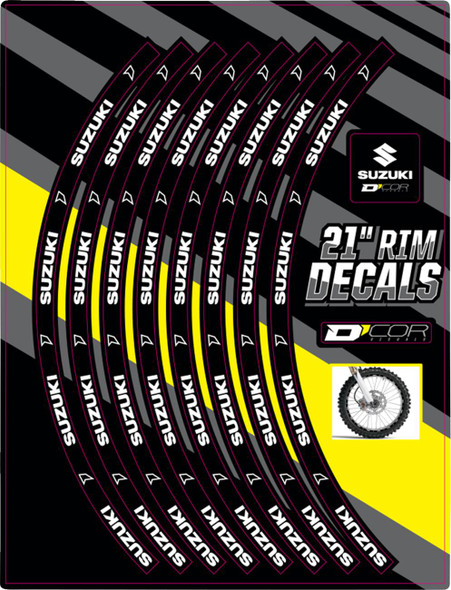 D'Cor Visuals - 40-80-206 - Rim Decal - Suzuki Logo - 21" Front