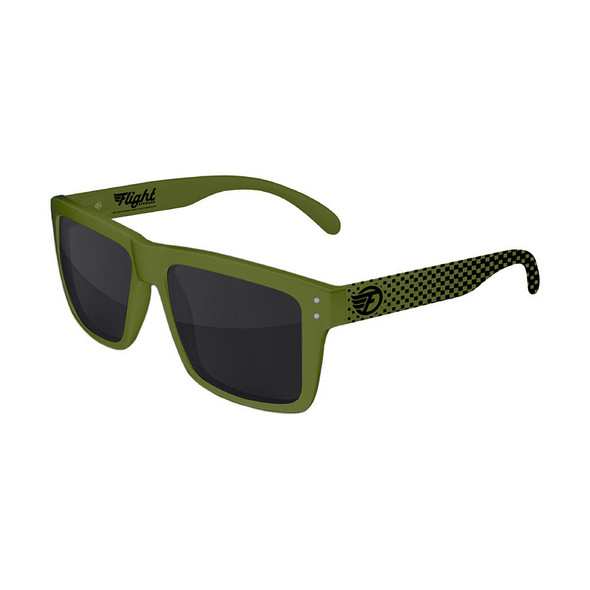  Flight Eyewear Benny V2 Square Sunglasses - OD Green Checkers 