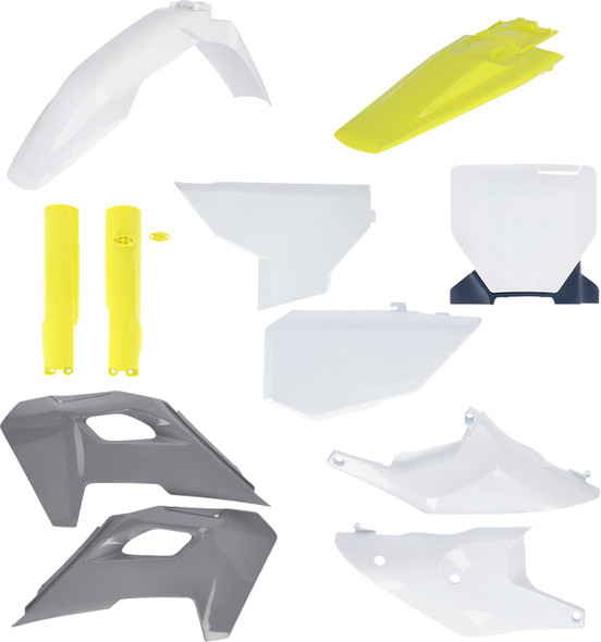 Acerbis - 2986617705 - Full Body Kit - '23 OEM White/Yellow/Gray/Black - Husqvarna - FC/FX/TC/TX '23-'24