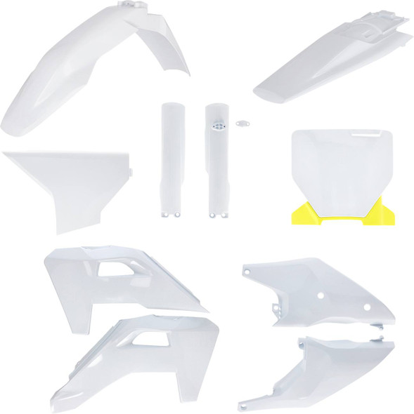 Acerbis - 2986848211 - Full Body Kit - '25 OEM White/Yellow - Husqvarna - FC/FX/TC/TX '25