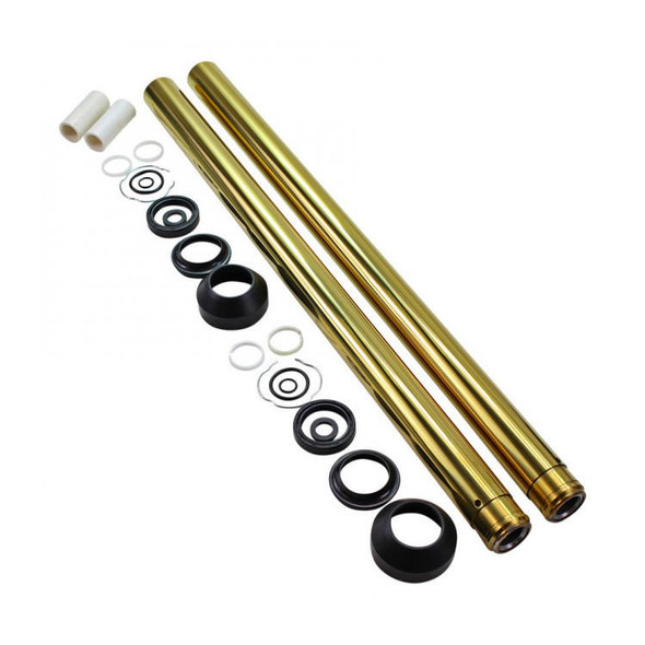  Moto Iron - +2" Length 41MM Gold Titanium Nitride Coated Fork Tubes (See Desc.) 