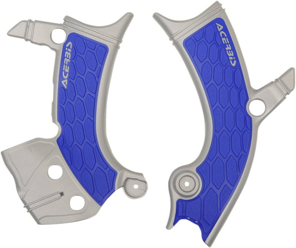 Acerbis - 2689411404 - X-Grip Frame Guards - Silver/Blue - Yamaha