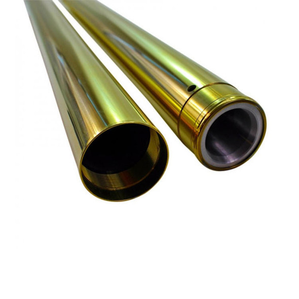 Moto Iron - Stock Length 49MM Gold Titanium Nitride Coated Fork Tubes fits '06-'17 Dyna Models