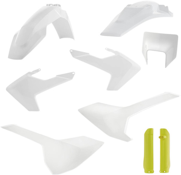 Acerbis - 2733436345 - Full Body Kit - '19 OEM White/Yellow - Husqvarna - FE/TE '17-'19