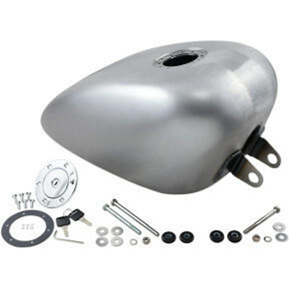  Drag Specialties - Right-Side Petcock 3.3 Gallon High Tunnel Gas Tank W/ Chrome Aero-Style Gas Cap (See Desc.) 