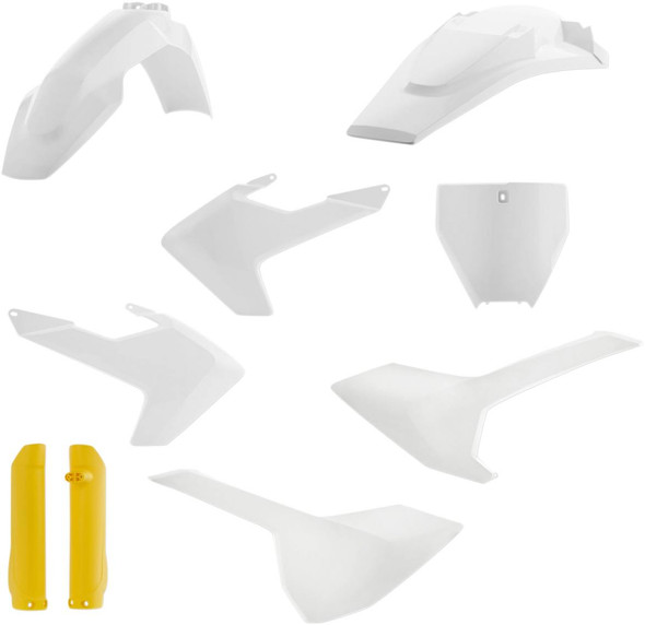 Acerbis - 2462605909 - Full Body Kit - '18 OEM White/Yellow - Husqvarna - FC/FX/TC/TX '16-'18