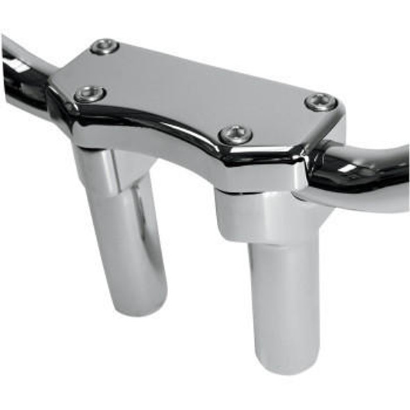 Drag Specialties Handlebar Riser/Top Clamp Kits for 1" Diameter Clamping Area - 4" Rise Chrome