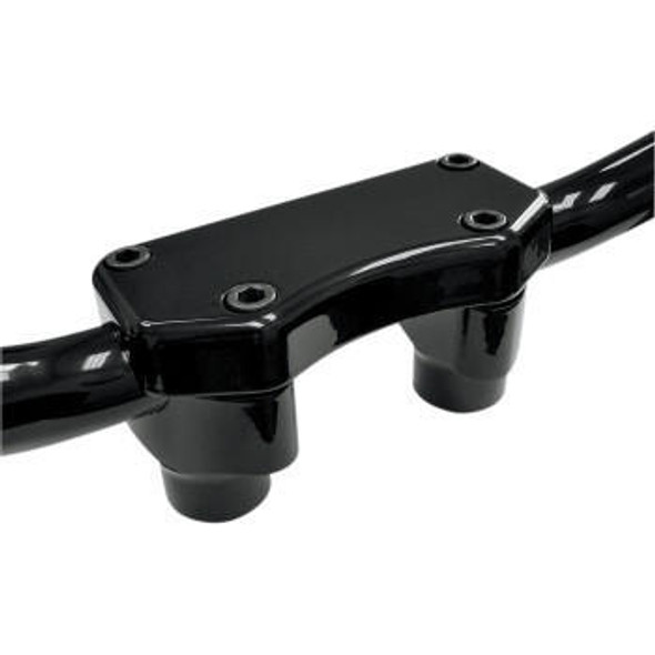 Drag Specialties Handlebar Riser/Top Clamp Kits for 1" Diameter Clamping Area - 1-1/2" Rise Gloss Black