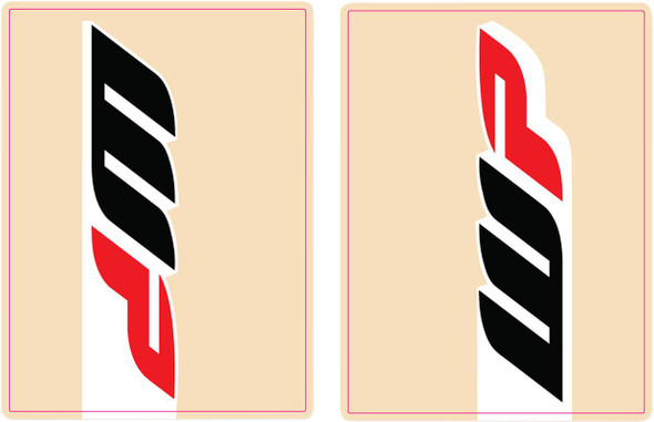 Flu Designs Inc. - 01021 - Upper Fork Decal - WP - Red/Black/White
