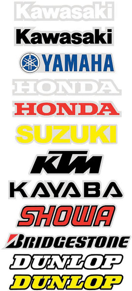 Factory Effex - 09-44112 - Fork/Swingarm Decal - Kawasaki - White
