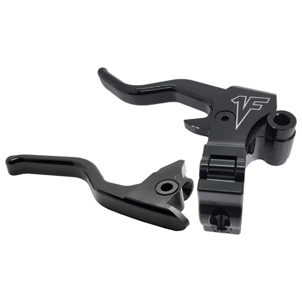  1FNGR - Black Easy Pull Clutch & Brake Lever Combo fits '08-'13 & '21-Up Touring Models 