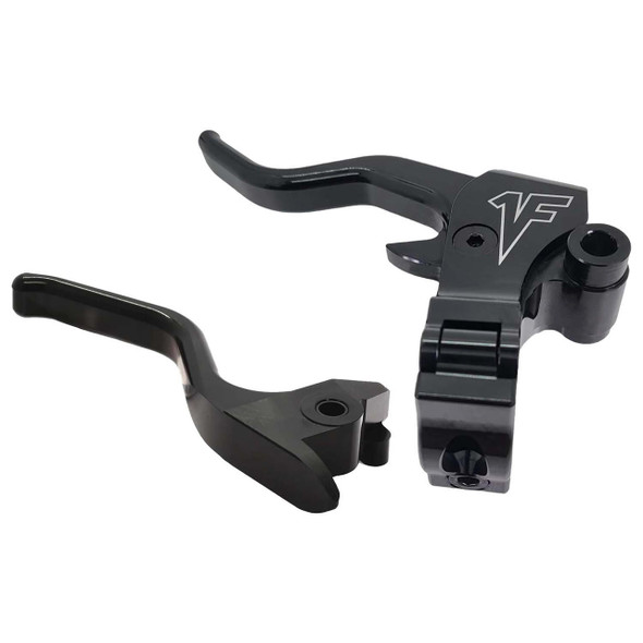 1FNGR - Black 2-Finger Lever Length Easier Pull Clutch & Brake Lever Combo fits '15-'24 Softail Models