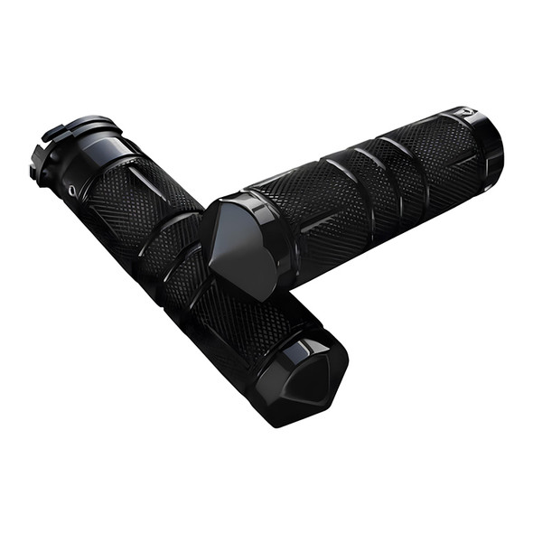 Accutronix - Black Knurled Diamond Custom Grips for Cable fits HD Models (See Desc.)