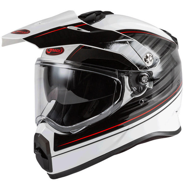  GMAX - AT-21 Helmet - Adult Raley White/Grey/Red 