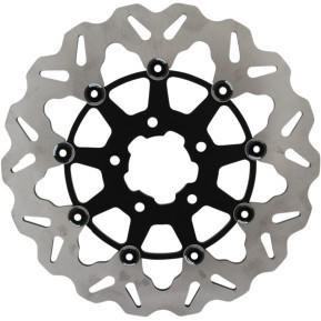 Galfer - 11.5" Full-Floating Center Hub Front Brake Rotor W/ Black Carrier fits '00-'14 Big Twin, '00-'13 Sportster Models (See Desc.)