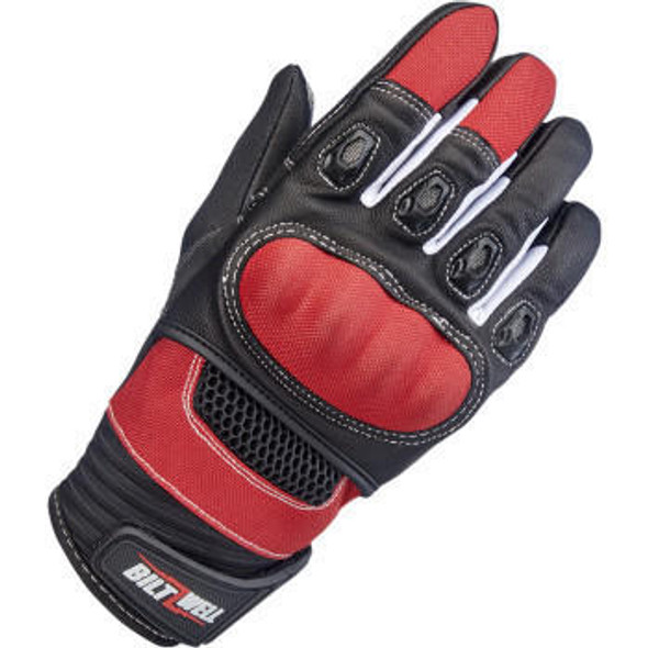  Biltwell Bridgeport Gloves - Red/Black 