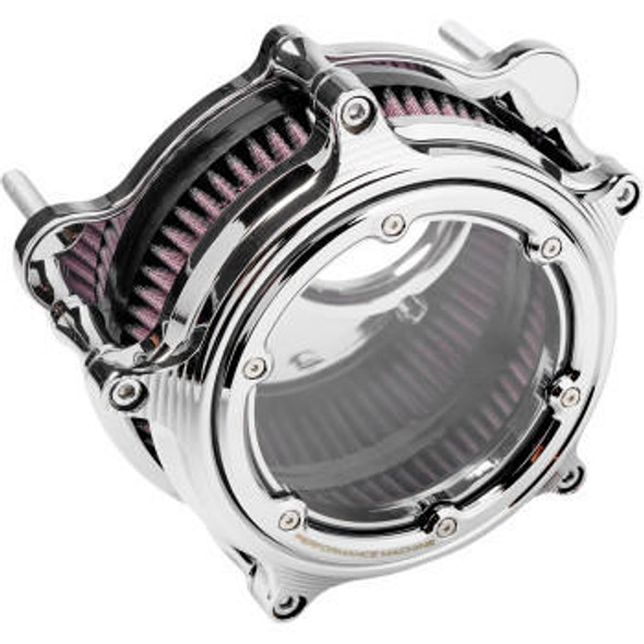  Performance Machine - Chrome Vision Series Air Cleaner fits '01-'17 Twin Cam EFI Models and '99-'06 CV Carb - Cable Throttle 