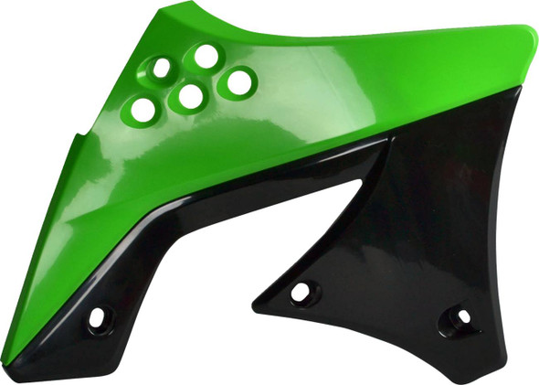 Polisport - 8412800001 - Radiator Cover - '09/ '12 OEM Green/Black - KX 250F