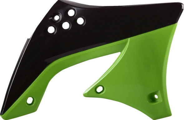 Polisport - 8412900004 - Radiator Cover - '09/ '11 OEM Black/Green - KX 450F