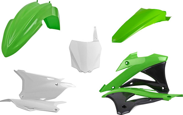 Polisport - 90696 - Body Kit - Complete - OEM Green/White/Black - KX 85