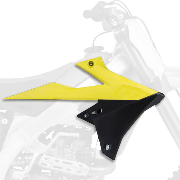 Polisport - 8421100001 - Radiator Cover - '01 RM Yellow/Black - RMZ 450
